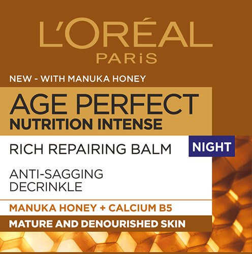 Cuidado de la piel Foto del frente del envase de la crema nocturna de nutricion intensa Age Perfect